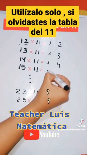Tabla del 11 en segundos
