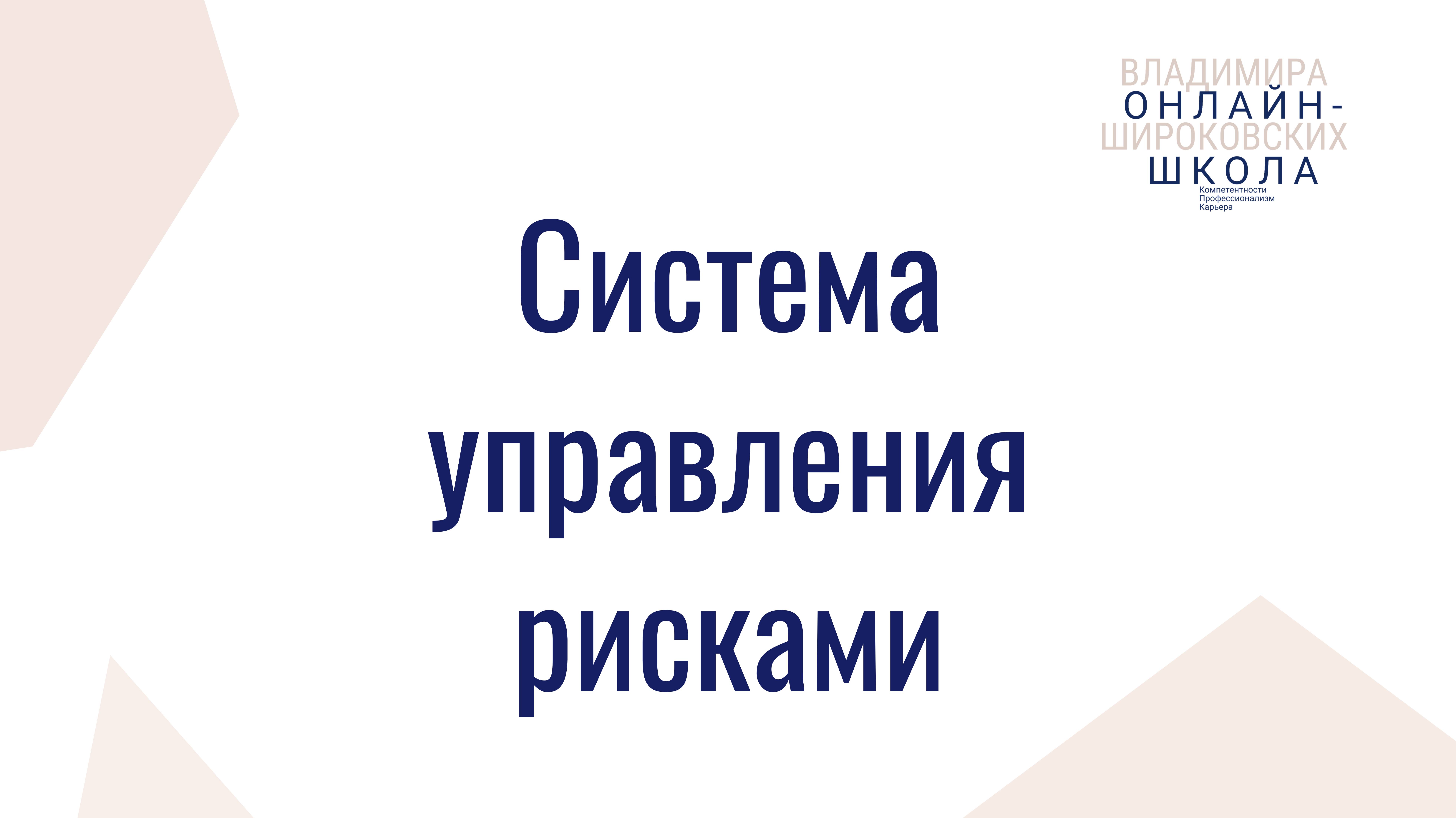 Анонс Система управления рисками