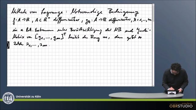 0252 Methode von Lagrange: notwendige Bedingung