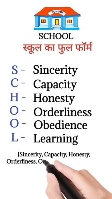 🏣 स्कूल का फुल फॉर्म II 📚School ka full form II  #ज्ञानClub #school #shorts #fullform