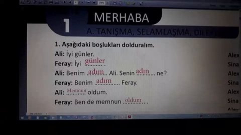 Забони туркӣ аз китоби Истамбул А1. Дарси18