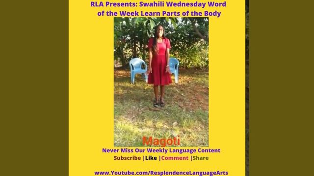 #Shorts #Swahili #RLA Presents Parts of the Body in Swahili