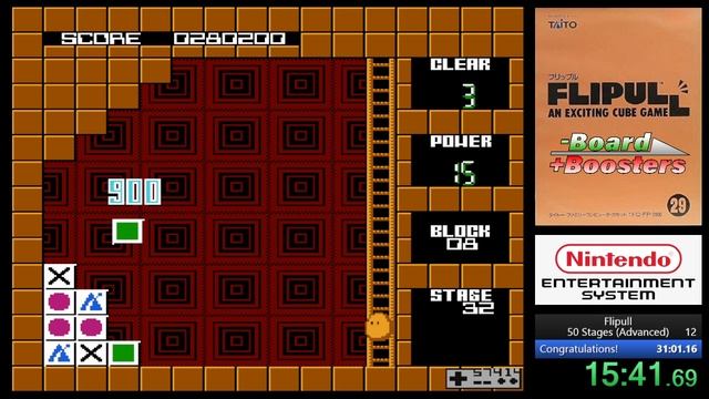 Flipull (NES) Speedrun in 30m 56s [Advanced]