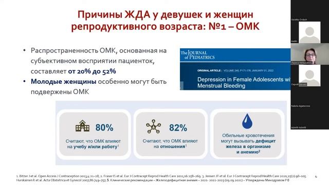 Репродуктивные планы пациентки. Обильные менструальные кровотечения. Вебинар 20.04.2022