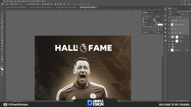 Photoshop Tutorial - Football Poster Design - John Terry - Simple Design