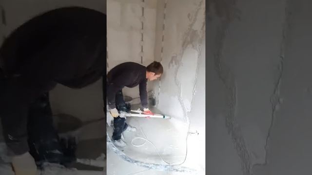 Как мы штукатурим на нашей самодельной штукатурной станции