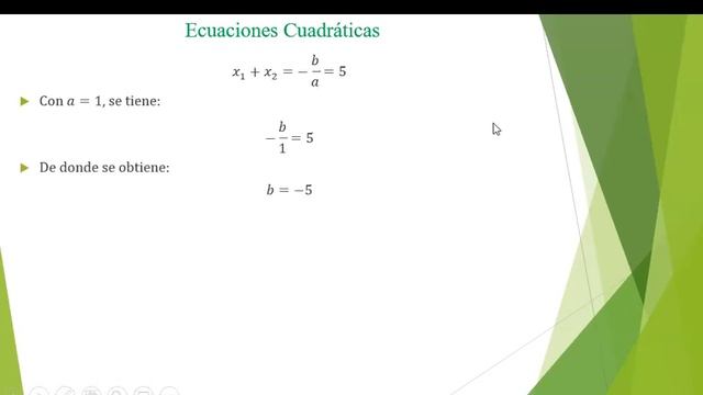 Suma y producto de las raíces de una ecuación cuadrática