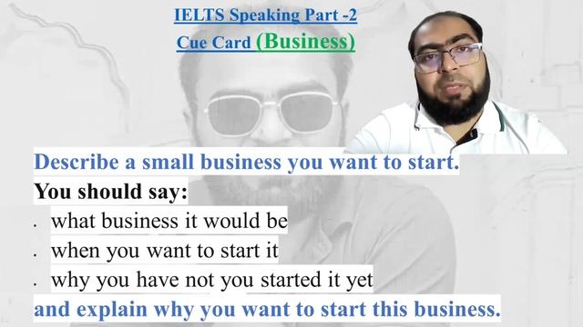 Cue card about a small business you want to start. IELTS Speaking part 2.