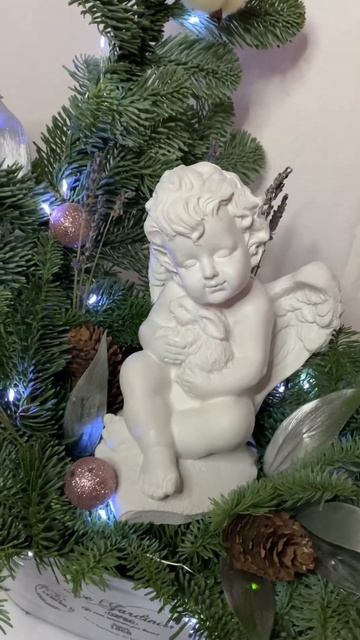 Светящаяся новогодняя композиция Ангел с зайчиком