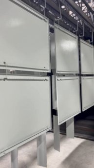 Полимерно-порошковая покраска панелей ППК RAL 7035 шагрень глянцевая "AMIKA"