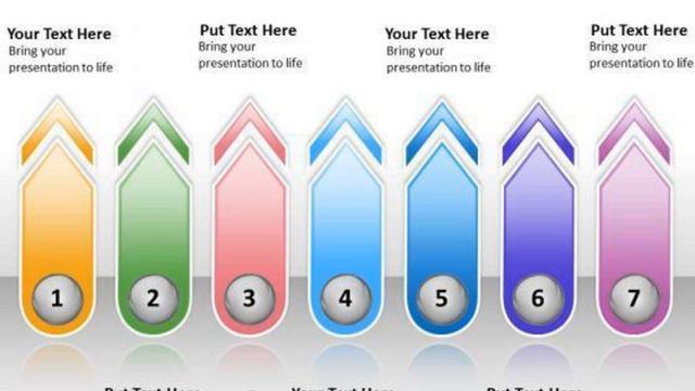 7 stages vertical arrows parallel process business plan download powerpoint templates