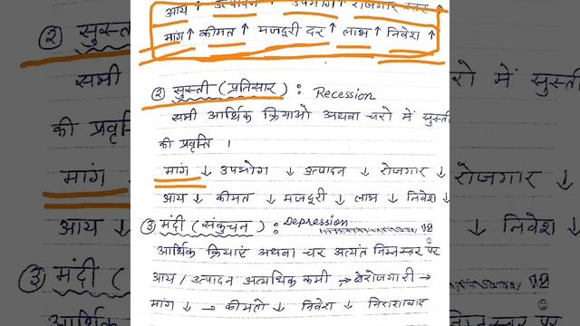 Stages of Trade Cycle || व्यापार चक्रो की अवस्थाएं || Stages of Business Cycle in Hindi ||