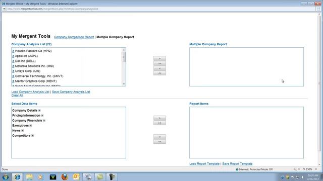 How to do a company analysis of business competitors using Mergent Online