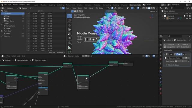 Grow Crystals with Blender Geometry Nodes