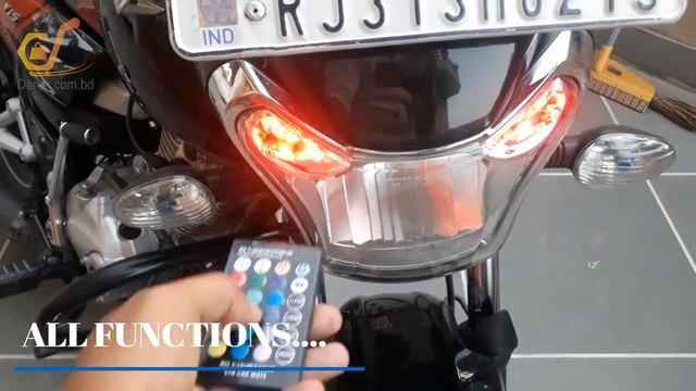 LED Parking Light for all Motorcycle and Cars 12V T10 LED RGB Silicon Coated Remote Control Light