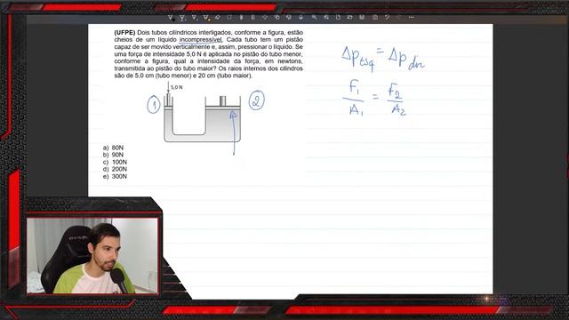 Resolução de questões - Hidrostática (revisão para a prova)
