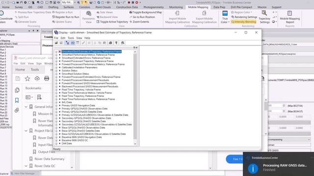 Trimble Mobile Mapping : Processing a trajectory in Trimble Business Center 5.80 with the POSpac