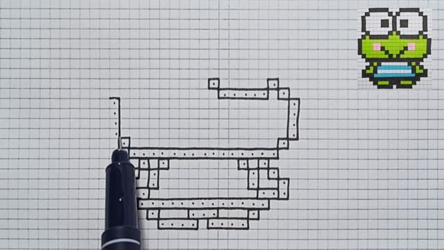 Como dibujar a KEROPPI en Pixel Art Dibujos Pixelados #hellokitty