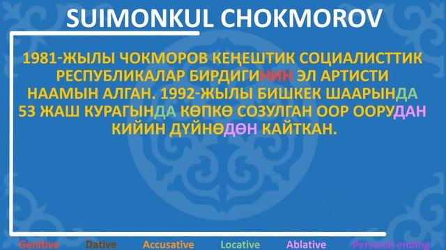 Kyrgyz Language Tutorials Episode 53: Suimonkul Chokmorov Listening Comprehension Exercise