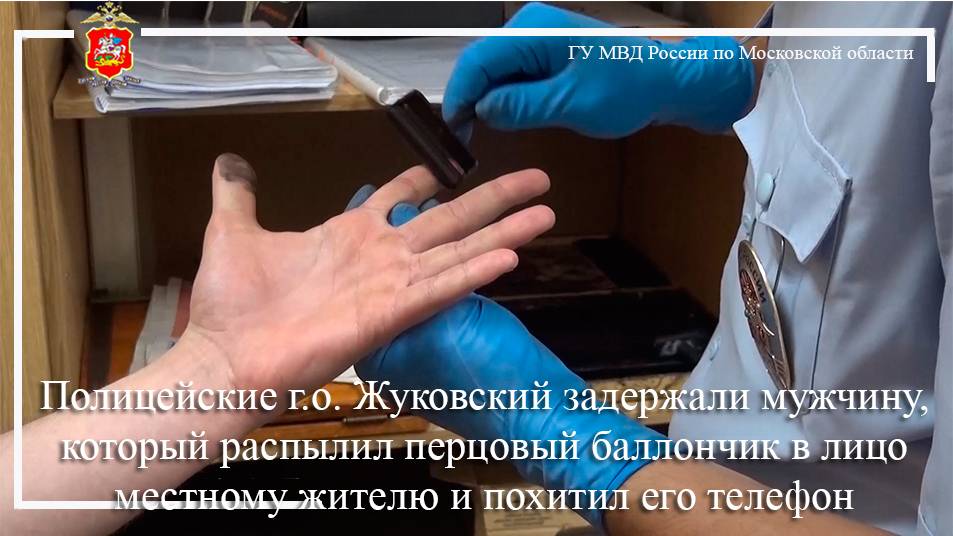Полицейские в Жуковском задержали мужчину, который распылил перцовый баллончик в лицо местному мужчи