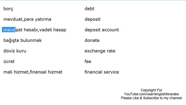 Bank and Business vocabulary in Turkish part 2 - Turkish For Beginners