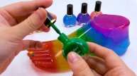 Миксуем радужный слайм! Удовлетворяющее видео ASMR