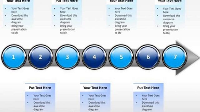 ppt sequential description of business process using 7 phase diagram powerpoint templates presentat