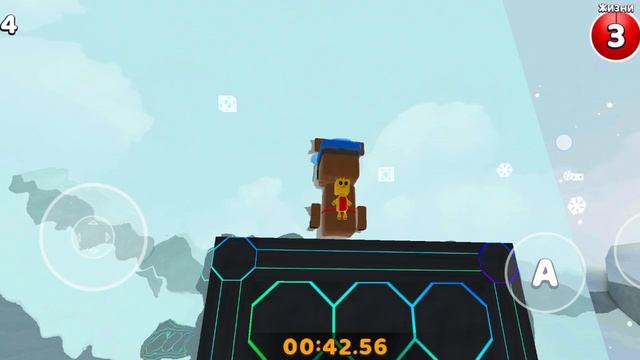 прохожу миссию паркур в Снежной долине в Super Bear Andventure