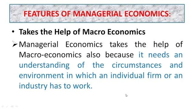 Features Of Managerial Economics