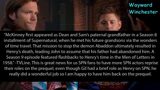 Supernatural Actor Is Returning On The Winchesters!