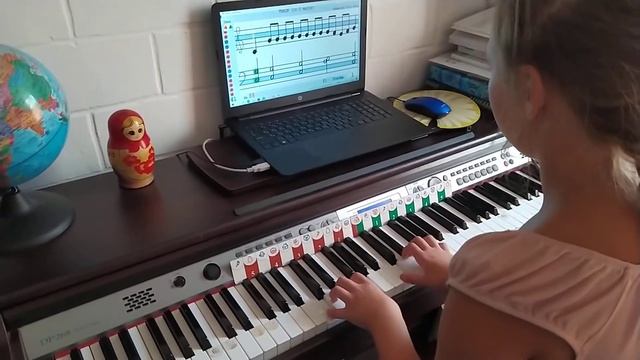 Учимся читать ноты с программой софт Моцарт, Татьяна, 10 лет
