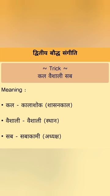 द्वितीय बौद्ध संगीति Trick