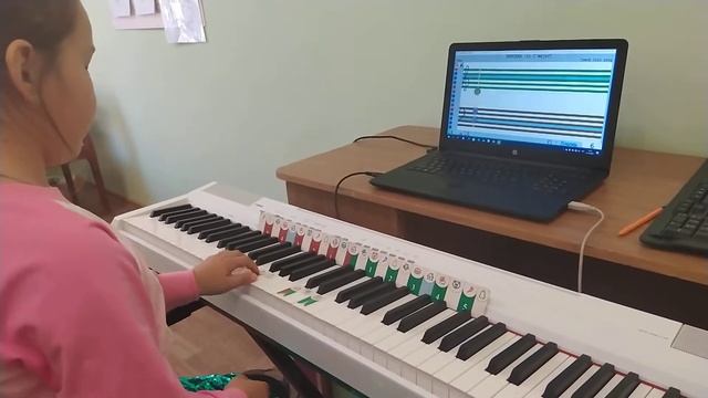 Учимся читать ноты с программой софт Моцарт,  Нелли, 7 лет