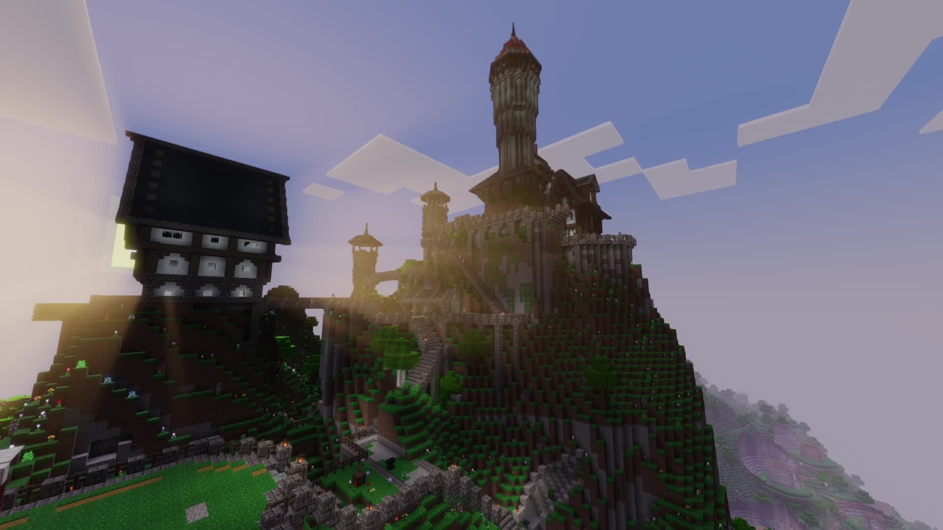 Играем в Minecraft - строим домик у озера