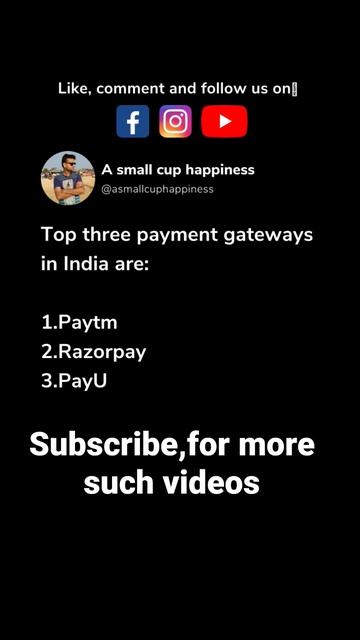 Top payment gateways #shorts #paytm #razorpay #payu #paymentgateway #ecommerce #india #business