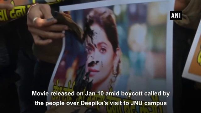 BJP Youth Wing puts black ink on Deepika Padukone’s poster during protest in Patna