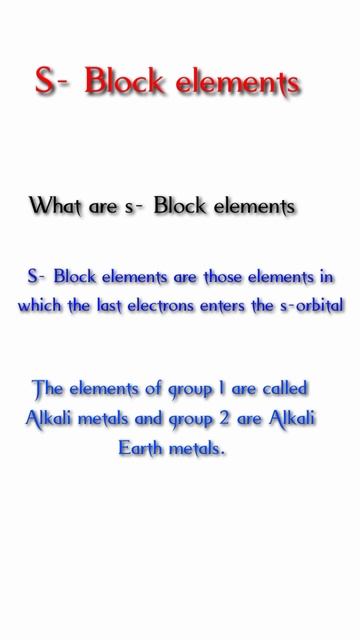 s-Block elements chemistry #sblock elements #chemestry