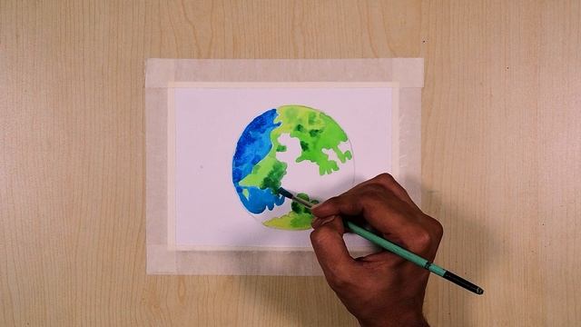 Simple Painting Ideas for Beginners Poster/Easy Painting Hacks /simple earth | exercise 11/kids