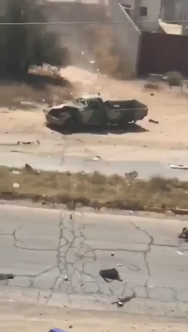 Архивные кадры эпичной засады на автомобиль Ливийской Национальной Армии) подразделением сил ПНС