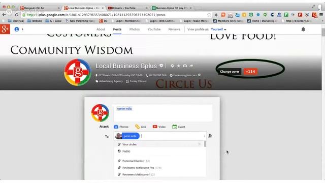 Google Plus for Business - How To Send A Private Message in Google+ by Local Business Gplus