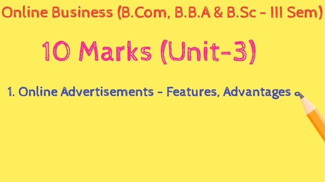 Degree | 3rd Sem | B.Com, B.B.A & B.Sc | Online Business | Important Questions