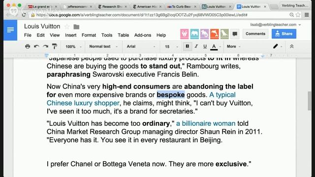 English Reading Class: Louis Vuitton for Chinese secretaries