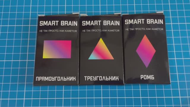 Smart brain Сложи Прямоугольник из 4 деталей Треугольник из 5 деталей Ромб из 8 деталей