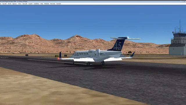 Learjet landing at Scottsdale airport Arizona