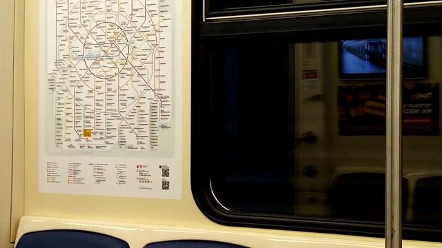 Поезд метро Ока на перегоне Солнцевской линии Аэропорт Внуково - Пыхтино в Москве // 26 октября 2024