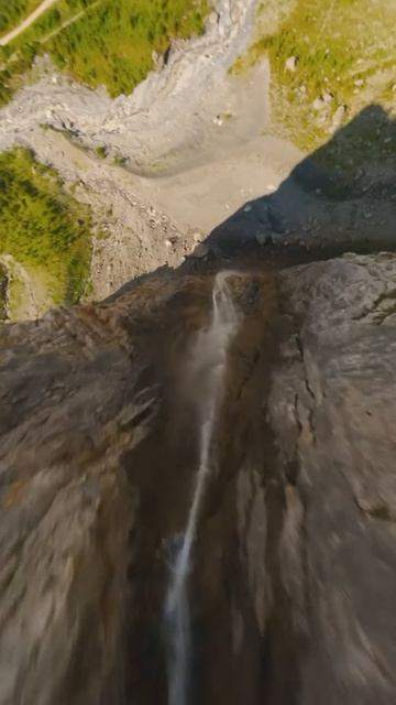 170m waterfall FPV dive in Switzerland