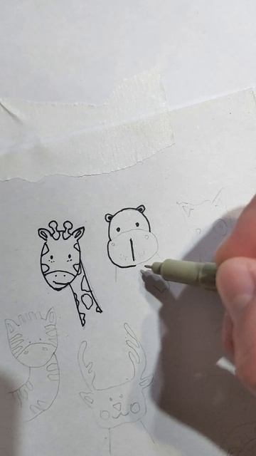как нарисовать бегемота