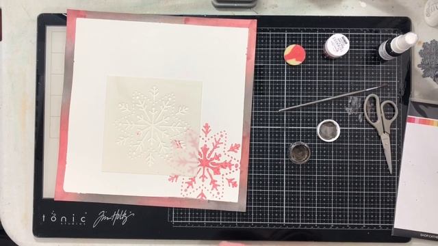 12X12 Scrapbook Process- Winter At The Lemon House (Spiegelmom Scraps) (Mixed Media Layout)