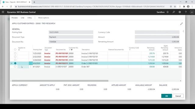 How to upload deposits in Dynamics 365 Business Central