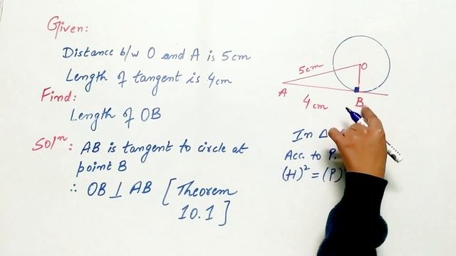 The length of a tangent from a point A at distance 5 cm | Exercise 10.2 [Q6]